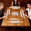 Set of 4 Mahjong Racks with Pushers, Bamboo Wood All-in-One