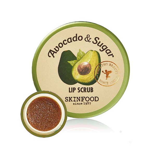 SKINFOOD Avocado Rich Lip Scrub 14g - Removes Dead Skin and Lip Nourishing & Moisturizing and Minerals, Soft Smooth Lips Scrub - Plump Lip Scrub - Dead Skin Lip Scrub for Smooth and Plump Lips