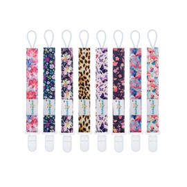 Babygoal Flower Pacifier Clips, 8 Pack Binky Paci Holder Clips for Baby Boys and Girls Fits for Most Pacifier, Binkie Styles & Baby Teethers & Toys and Gift 8PS51-B