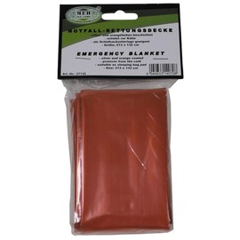 MFH Survival Rescue Emergency Blanket Silver and Orange Coated