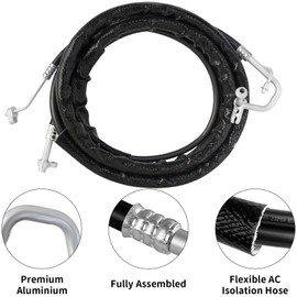 MuHize AT34653 Rear AC Air Conditioning Hose Repair Kit - Direct Fit for 2006-2017 GMC Acadia, Chevrolet Traverse, Buick Enclave, Saturn Outlook | OE Spec Replacement Line