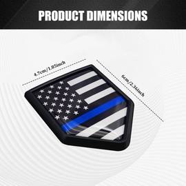 Lyxheth 2PCS US American Flag Decal Sticker, American Flag Car Emblem, Car 3D US American Flags Badge Stickers, American Flags Decorative Badge Decals Auto Accessories for Vehicles (Black & Blue)