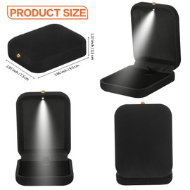 KUKUVR Velvet Necklace Pendant Gift Box with LED Light, Jewelry Holder Box for Necklace Pendant Eerring Bracelet, Small Jewelry Storage Display Case for Women girl (Black)