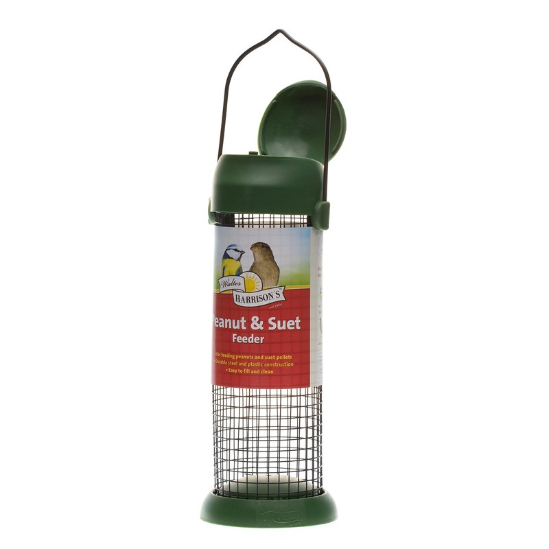 Walter Harrison's Wild Bird Flip Top Green Hanging Peanut Feeder,Black