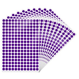 YIKIADA Purple Dot Stickers Round 0.4 Inch Circle Colored Labels Color Coding Labels for Office Classroom Toddlers Activity 2040 Pieces