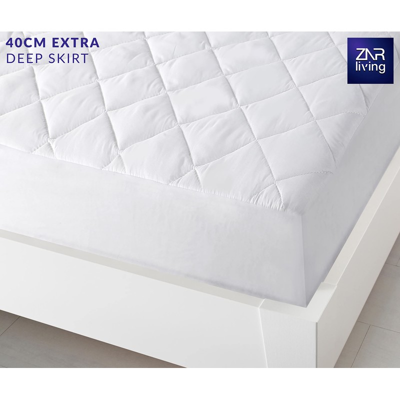 ZNR® Quilted Waterproof Mattress Protector Double | 40 CM Extra