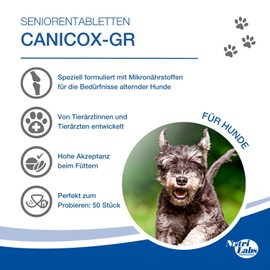 NutriLabs Canicox®-GR Tablets for Senior Dogs Pack of 50 - Senior Tablets for Dogs with MSM, Chondroitin, Glucosamine, Ginseng, Hawthorn and Much More - Health Products for Dogs