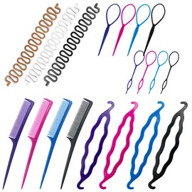 19 pcs Braiding Tools for Hair, findTop Hair Braiding Tools, DIY Hair Styling Tools Kit, French Braid, Hair Braid Kit, Hair Loop Tools Set for Hair Styling