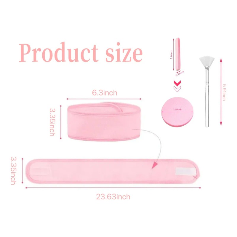 Diadema Con Velcro Suave Lavable Para Spa Maquillaje 60 Pcs