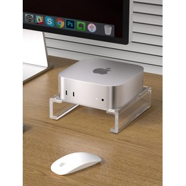 TuparGo 2024 Mac mini Computer Stand,Desk Mount for Mac mini M4/M4 Pro, Provides Better Air Flow Heat Dissipation and Support.Anti-Slip and Drop-Off Design.