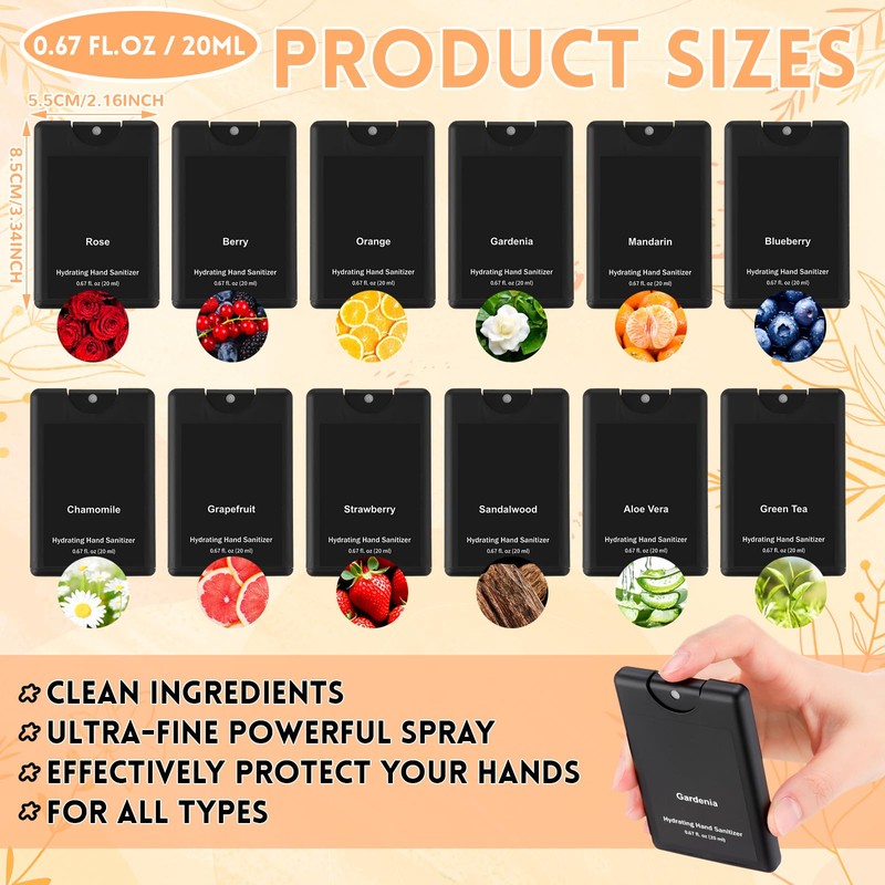 Frienda 48 Pcs Travel Size Hand Sanitizer Spray Bulk