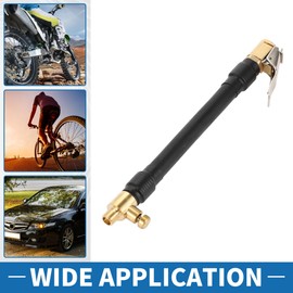A ABSOPRO Reifenfüller-Verlängerungsschlauch Langlebig 6,30 Zoll M8x0,8 8mm ID Luftkompressor-Verlängerungsschlauchadapter Reifenventil Entlüftbar Gummi Schwarz 1 Stück