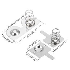 MECCANIXITY 20 Pairs AA Battery Plate 13.0mmx11.5mm and 20 Pcs AA Battery Plate 26.5mmx12mm Positive to Negative Spring Contact Plate