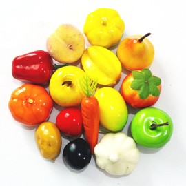 20Pcs Fake Artificial Fruit Vegetable Mix, Small Lifelike 20 Styles Artificial Faux Fruit for Party Decor, Simulation Display Foam Realistic Model for Home Themed Tabletop Decor Photography Props