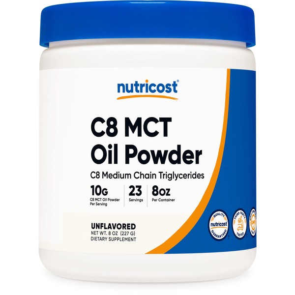 Nutricost C8 MCT Oil Powder 23 Servings (8oz) - 95% C8 MCT Oil Powder