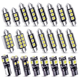 Kinstecks 23PCS Can-Bus Error Free LED SMD Bulbs Kit Car LED Interior Light Bulb Festoon BA9S Canbus T10 C5W Xenon for Car Interior Door Courtesy Instrument Panel Side Lights