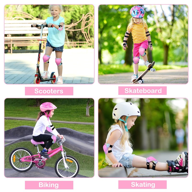 Unicorn Castle Knee and Elbow Pads Wrist Guards Set for