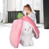 Reversible Bunny Plush Toy Throw Pillow Children Cute Cartoon Animal