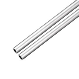 TA-VIGOR 2Pcs 6063 Aluminum Round Tube 6mm OD 4mm ID 300mm Length Metal Seamless Straight Tubing for DIY Crafts Silver