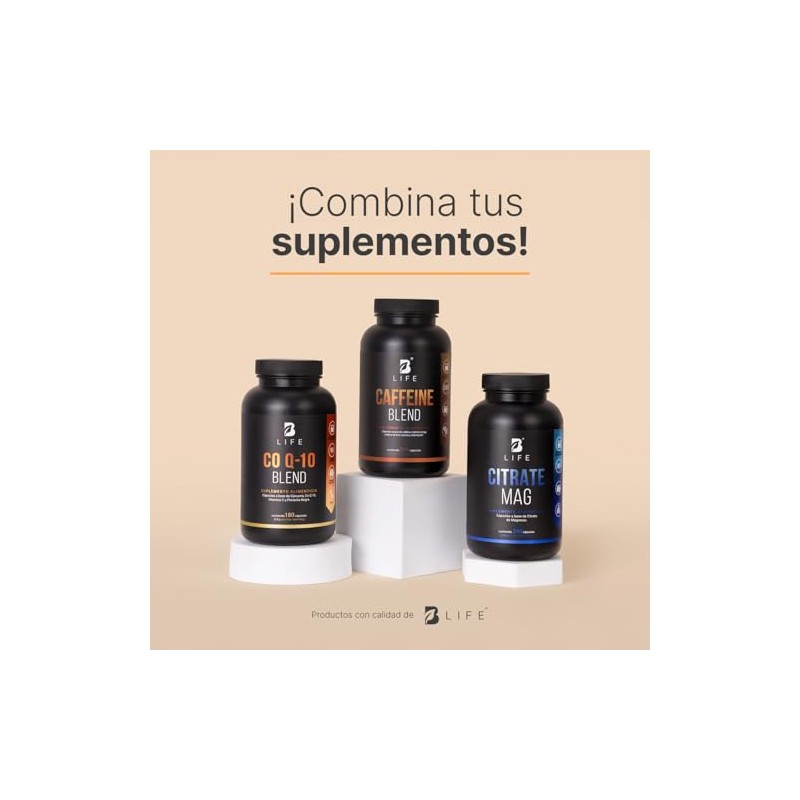 B Life Cafeína Anhidra 240 cápsulas con Melena de León