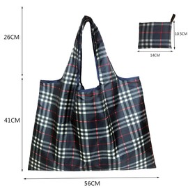 FAVORTALK Folding Shopping Bags - 2 Pcs Reusable Eco Waterproof Groceries Bag Large Grocery Bags for Daily Use Lightweight Foldable Shopper Bag for Women Ladies - D16305