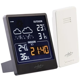 infactory Wireless Weather Station: Weather Station with Outdoor Sensor, VA Colour Display, Weather Forecast, Black (Wireless Weather Station with Outdoor Sensor, Weather Stations Colour Displays,