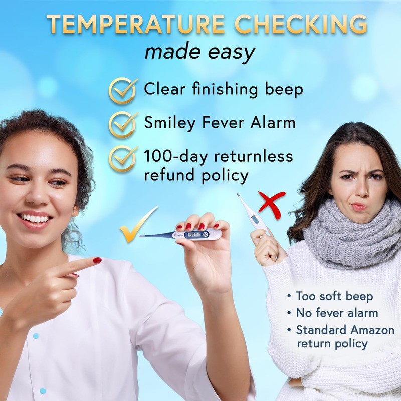iProven Oral Thermometer, Measures in 10 seconds with flexible tip