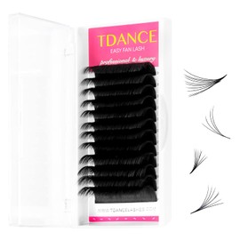 TDANCE Easy Fan Lash Extension Rapid Blooming Volume Eyelash Extensions C CC D DD J B L Curl 0.03-0.12mm Thickness Easy Fan Volume Lashes Self Fanning Eyelashes Extension (0.03-D,20-25 mm)