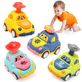 BelleStyle Car Toy from 1 Year, Pack of 4 Press and Go Toy Cars for Toddlers from 1 2 3 Years, Baby Car Racing Car Children's Toy Gift for Children Boys Girls 12 18 Months