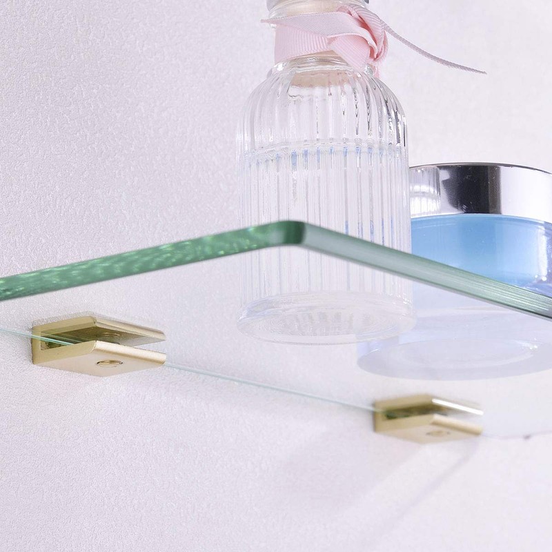 Orhemus 2pcs Adjustable 304 Stainless Steel Glass Clamp Clip Shelf