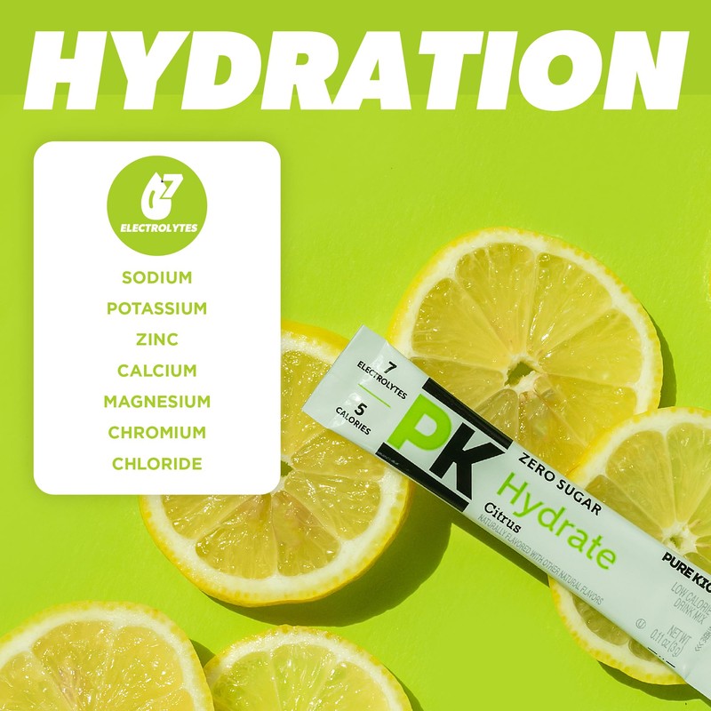 PURE KICK Hydration Singles To Go Drink Mix, Citrus, Includes