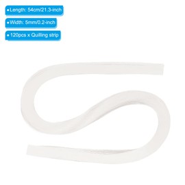 PATIKIL Quilling Strips Paper 120pcs 3/16"(5mm) 54cm Origami Paper Quilling Strip for Art DIY Hand Craft Christmas Milky White