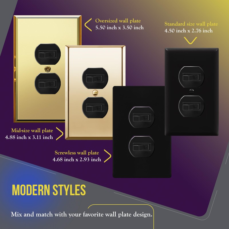 ENERLITES Duplex Double Toggle Light Switch, Single Pole, Side Wiring,