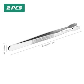 iplusmile Tweezers 2 Pieces Stainless Steel Stamp Tweezers - Philately-Stamp Collector Stamp Collecting Tweezers