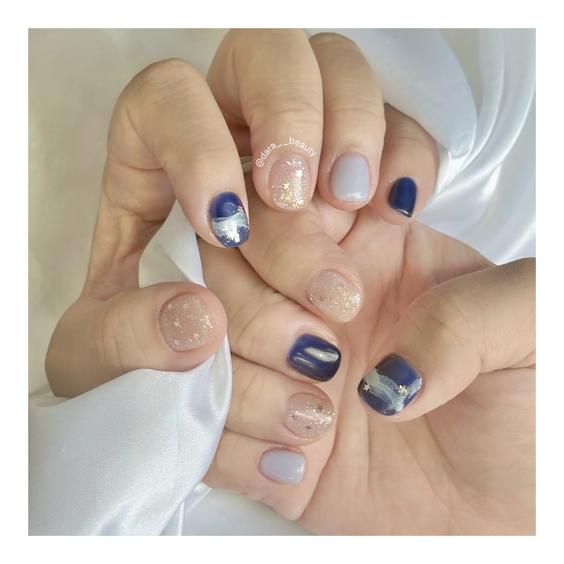 Dara Beauty September 2025 Art of the MonthNavy Nail❣ -