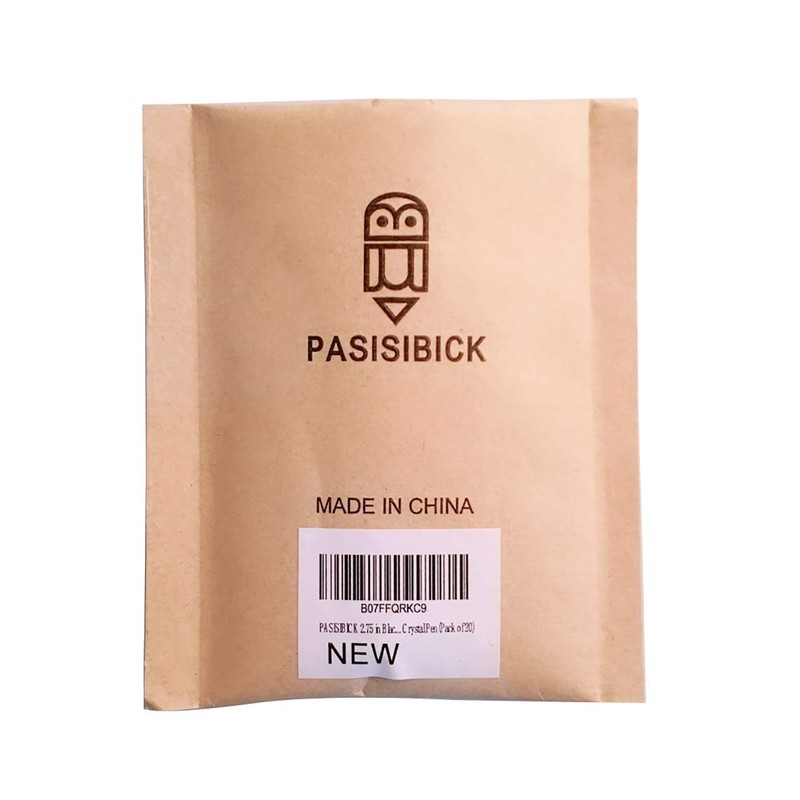 PASISIBICK 2.75'' Black Ink Crystal Pen Refills, Standard D1 Ballpoint