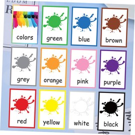 Kisangel 12sheets Boy Girl Learning Flashcards Phonics English Words Learning Cards Literacy Fun Game Early Educational Toys Colors Memory Cards for Boys and Girls