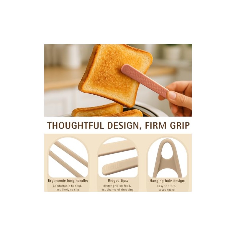 3-Pack Mini Silicone Tongs for Cooking and Serving