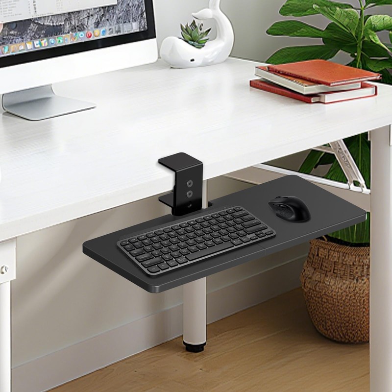 Large Under Desk Rotatable Computer Keyboard and Mouse Tray, Extra