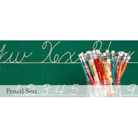 Cavallini Papers Pencil Set with 10 Pencils and 1 Sharpener, Vintage New York