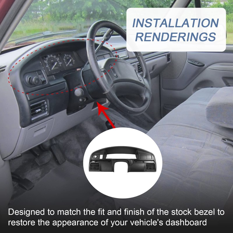 JDMSPEED Instrument Dash Cluster Bezel Dash Panel Replacement Compatible with