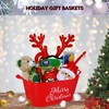 Ja'Cor Christmas Red Plastic Oval Buckets with Handles 1Ct, Gift