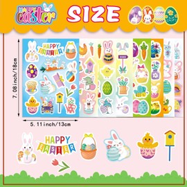 Easter Stickers for Kids, Bunny Easter Stickers Happy Easter Holiday Treats for Kids Easter Egg Sticker for Party Favor Supplies