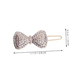 TOVINANNA 2pcs Rhinestone Bow Hair Clips for Women Silver Bow Barrettes with Strong Hold Elegant Hair Accessories Secure Duckbill Design for Prom Daily Wear