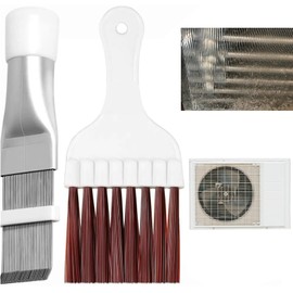 Condenser Cleaning Comb, Air Conditioning Condenser Fin Comb, Fin Cleaning Brush, Air Conditioning Slats Comb, Air Conditioning Condenser End Cleaning Brush, Metal Brush, Pack of 2