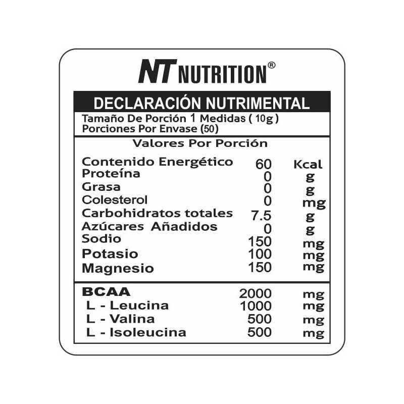 Hidratante Aminoacidos BCAA 50 Servicios, Electrolitos, Sin Azúcares Añadidos, Sin