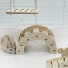 LuckyOpt 3 Pieces Hamster Toy, Wooden Hamster Swing & Bridge