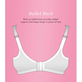 EXQUISITE FORM Womens Fully Full-Support Bra, Lace, Wire-Free 9661872 Full Coverage Bra, White, 38D