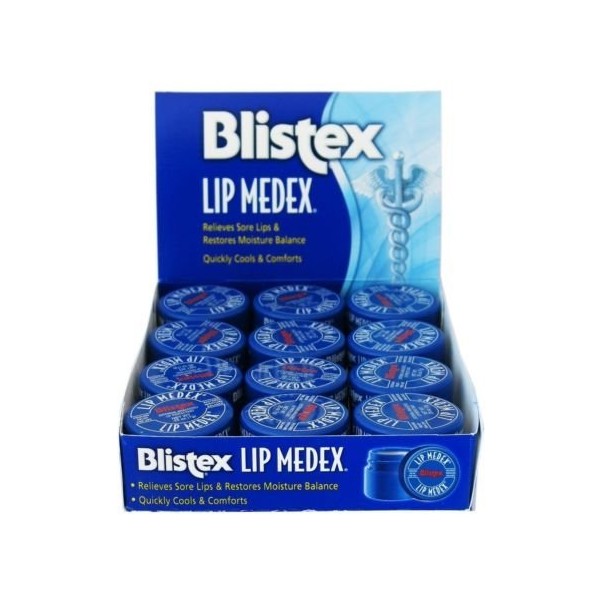 Blistex Lip Medex Relieves Sore Lips & Restores Moisture Balance 0.25oz (Pack of 12)