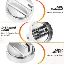 MOOTVGOO 5 Pack WB03X29300 Range Surface Burner Knobs, Cooktop Knobs, Gas Stove Knobs Replacement for GE, Replace 191D8446, 4585904, AP6301265, KIP5T06, PS12296155